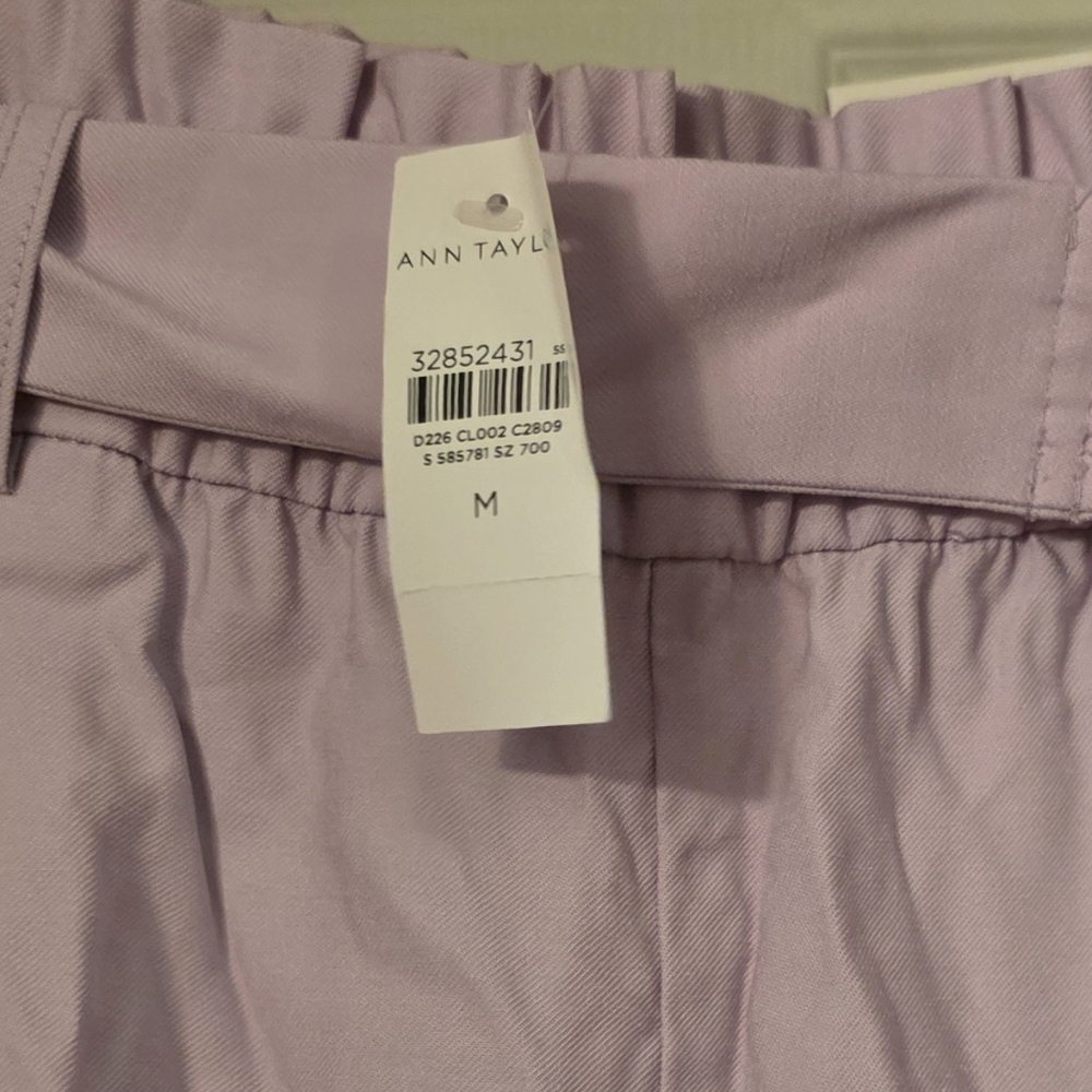 Ann Taylor Lavender High-Waisted Pants with Circle Belt - Picture 4 of 5